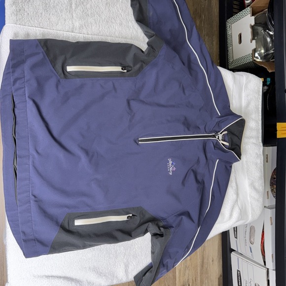FootJoy Other - Footjoy Dryjoys Tour Collection 1/2 Zip Short Sleeve Golf Jacket Large Navy Blue